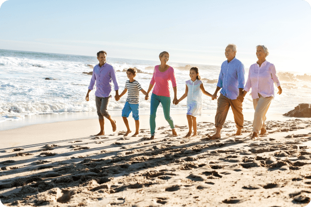image of happy clients at a beach